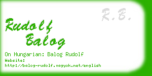 rudolf balog business card
